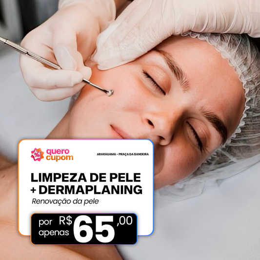 LIMPEZA DE PELE + DERMAPLANING: reduz manchas e pequenas linhas expressões